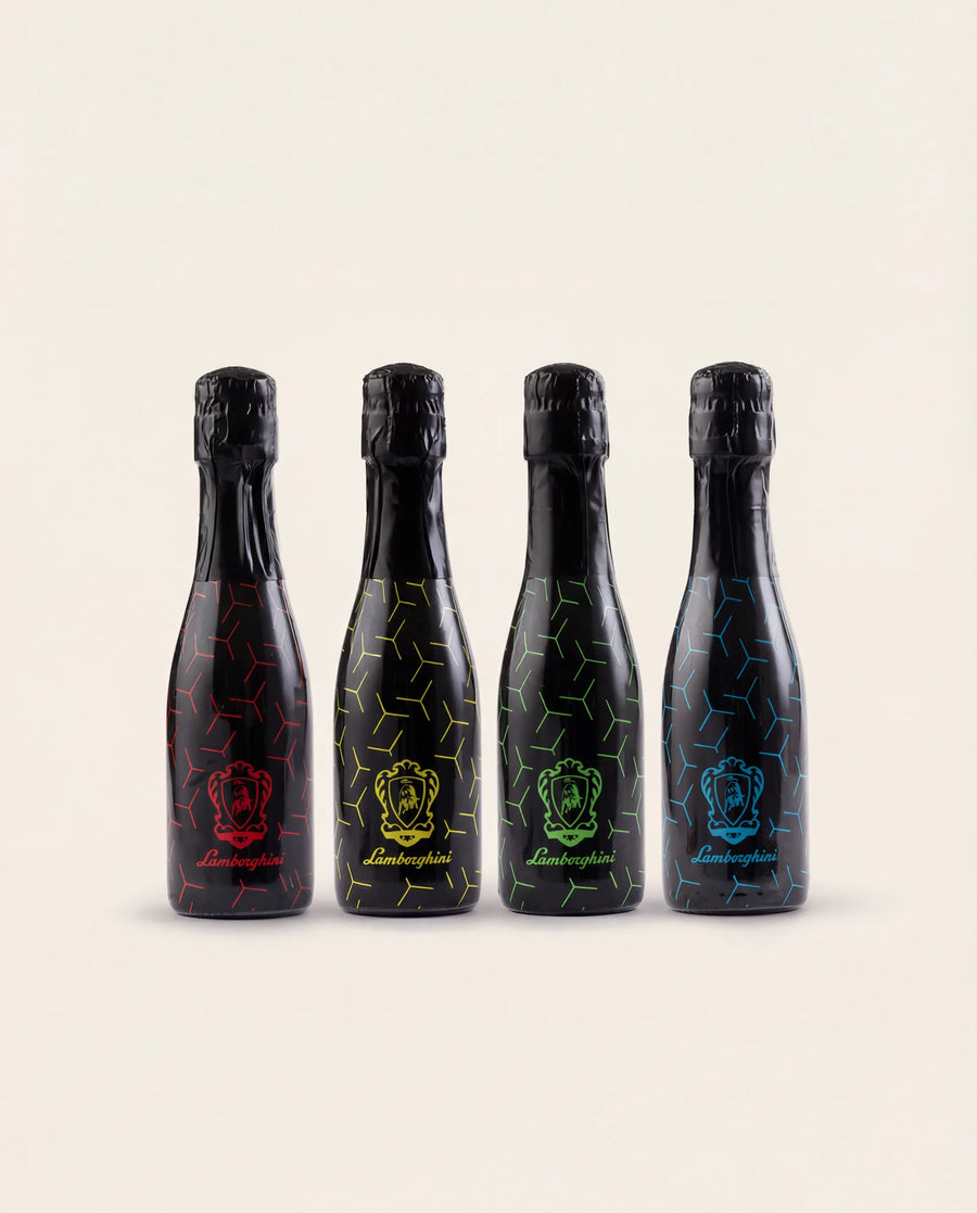 100 Lamborghini Mini Bottles 200ml: Pinot Chardonnay Vino Spumante Brut | PARTY FAVORS