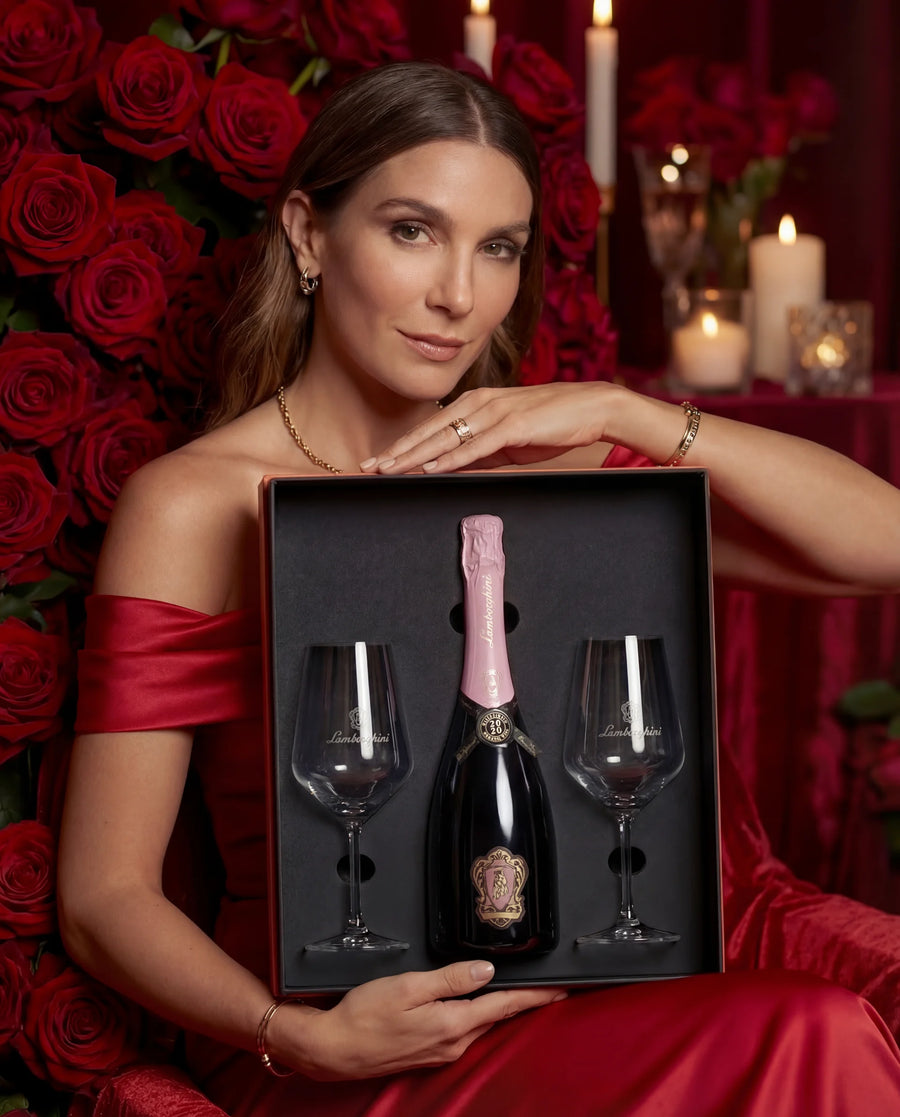 Lamborghini Rose The Legend with Gift Set & Wine Glasses